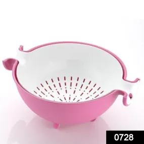 0728 Multifunctional Washing Fruits & Vegetables Basket Strainer and Detachable Drain Basket Bowl