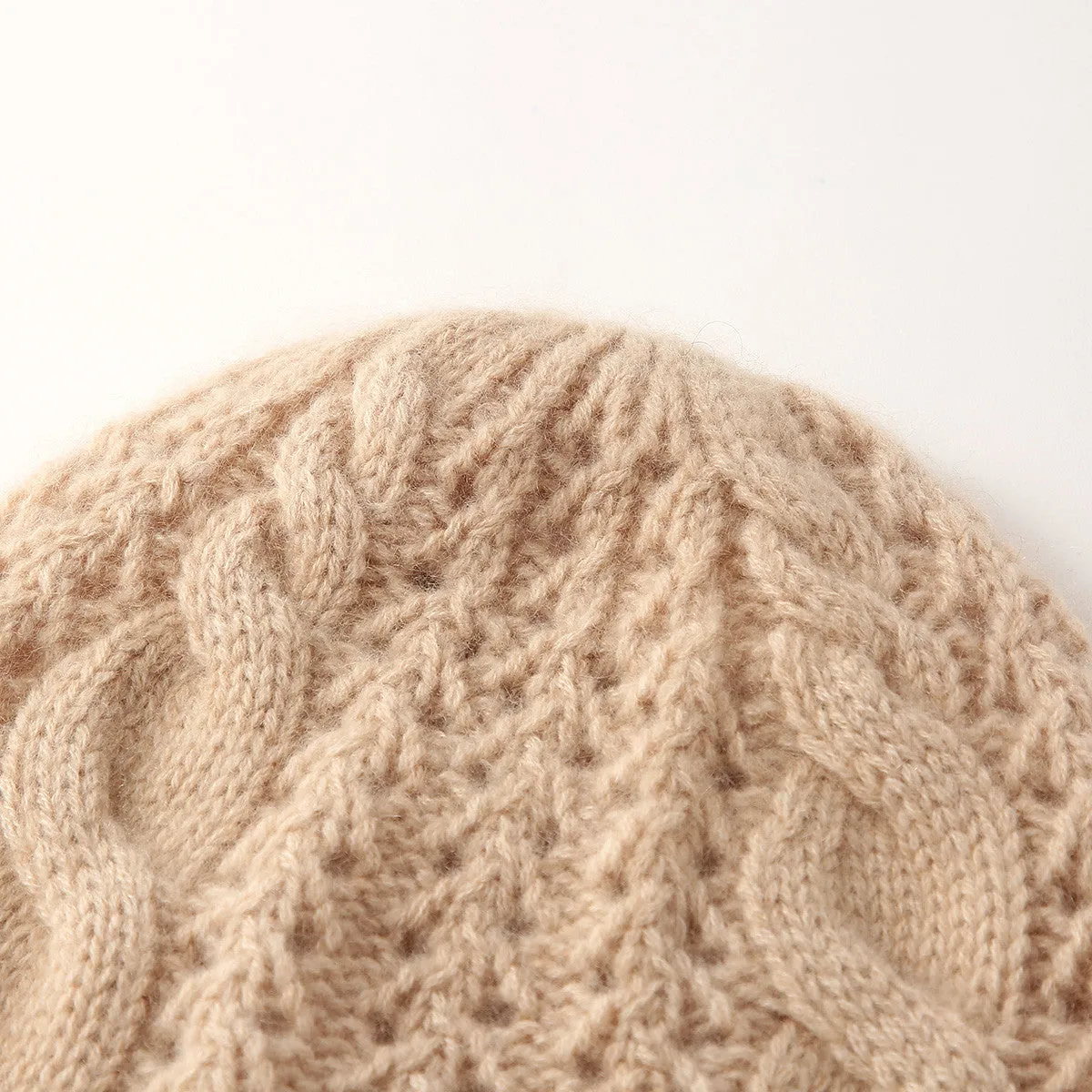 100% Cashmere Classic Cable Knit Beanie