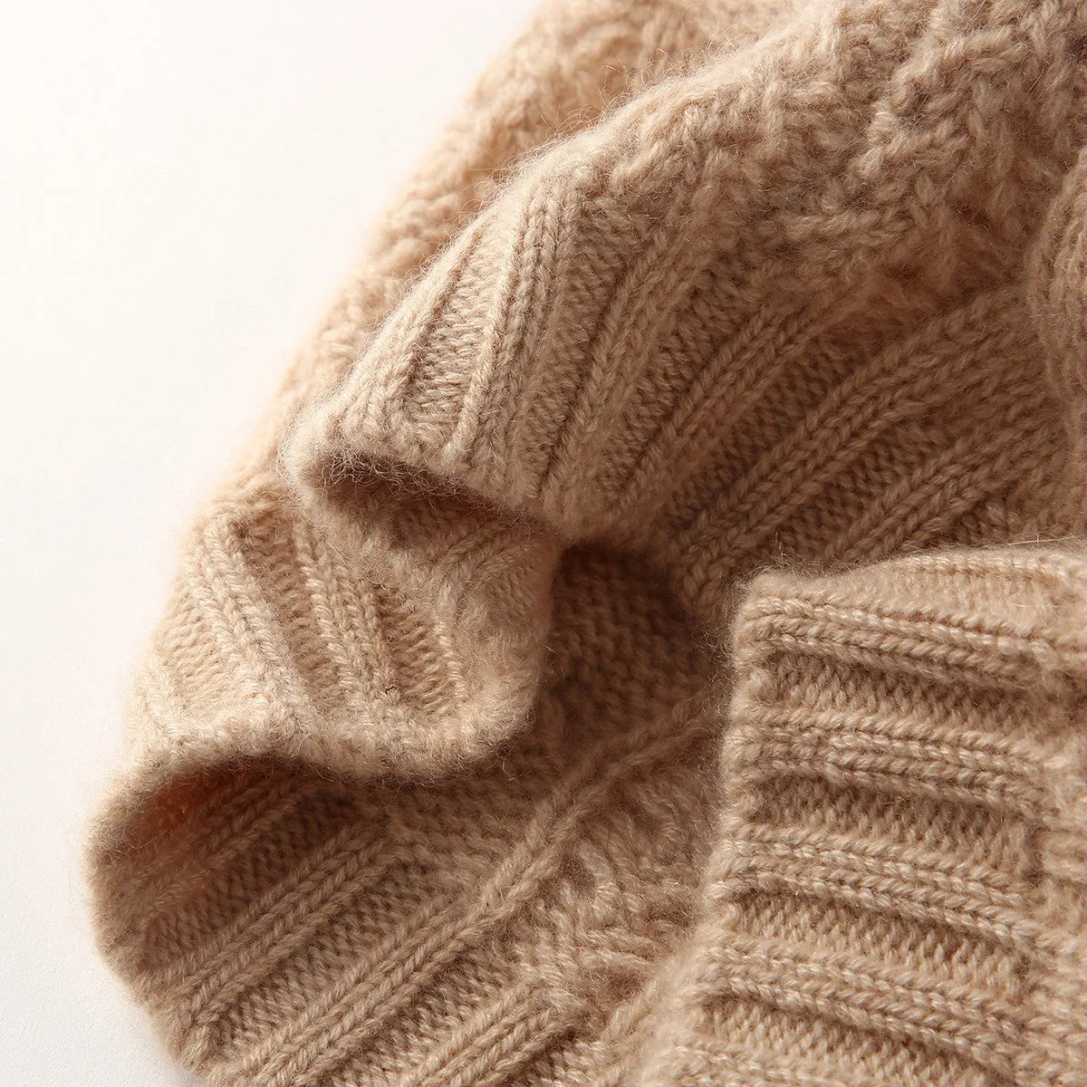 100% Cashmere Classic Cable Knit Beanie