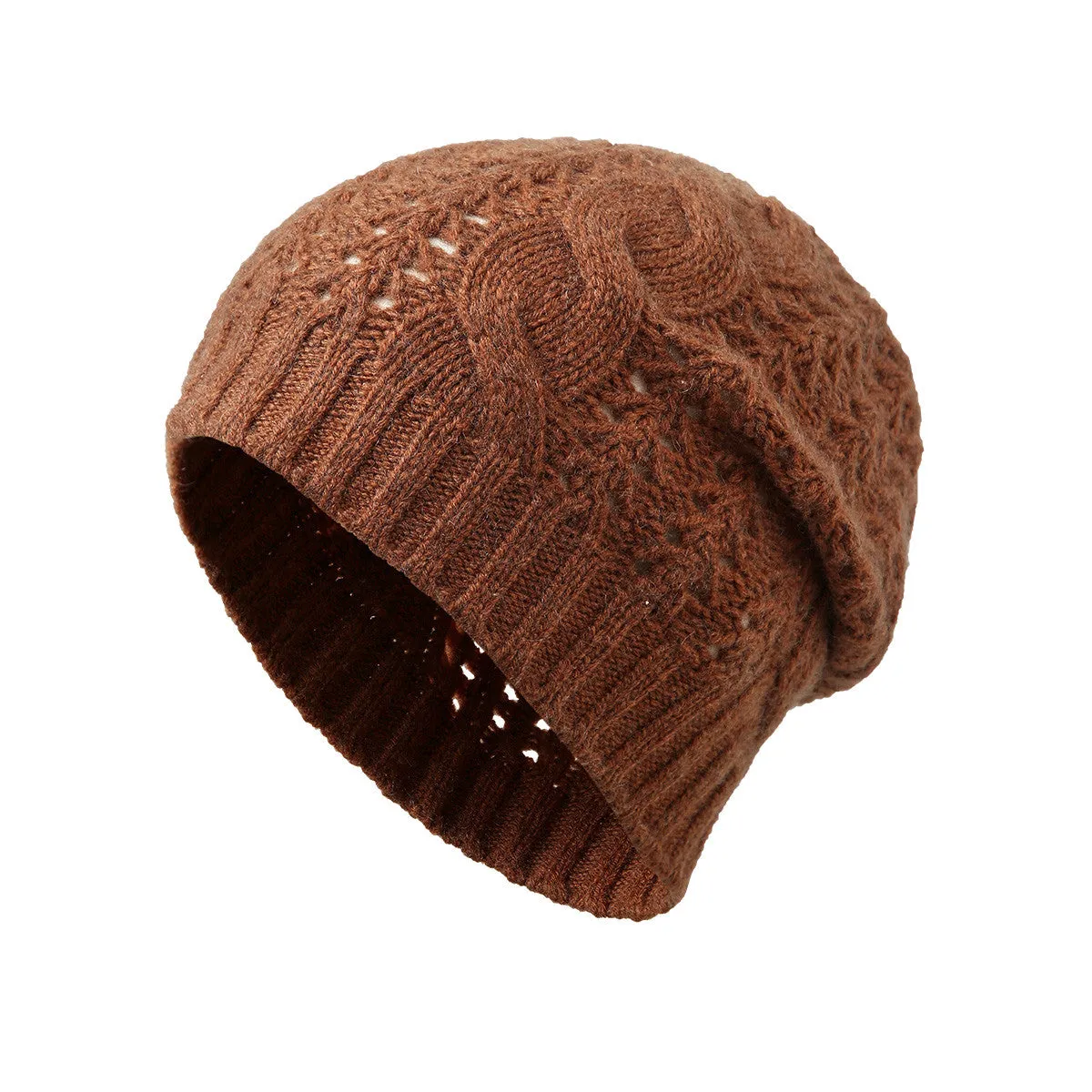 100% Cashmere Classic Cable Knit Beanie