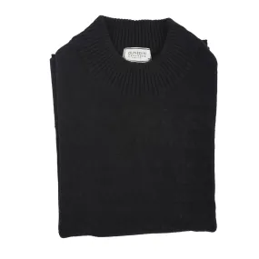 100% Cashmere Ladies T Neck Cable Poncho Black