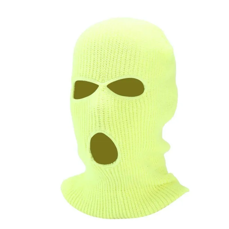 2023 New Fashion 3-Hole Knitted Full Face Cover Ski Mask Winter Balaclava Warm Knit Full Face Mask For Outdoor Sports