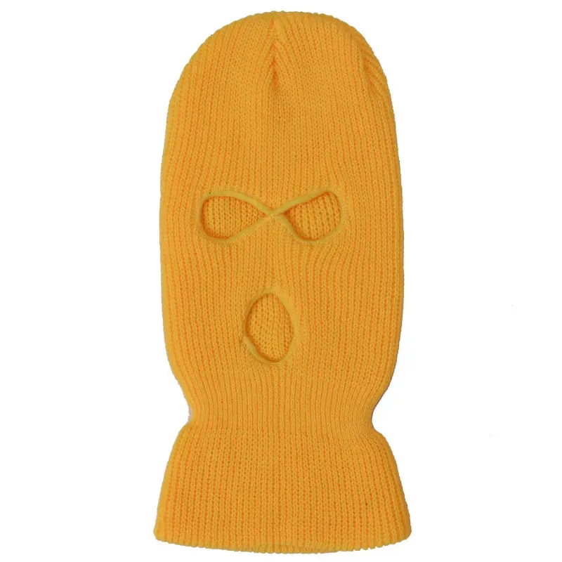 2023 New Fashion 3-Hole Knitted Full Face Cover Ski Mask Winter Balaclava Warm Knit Full Face Mask For Outdoor Sports