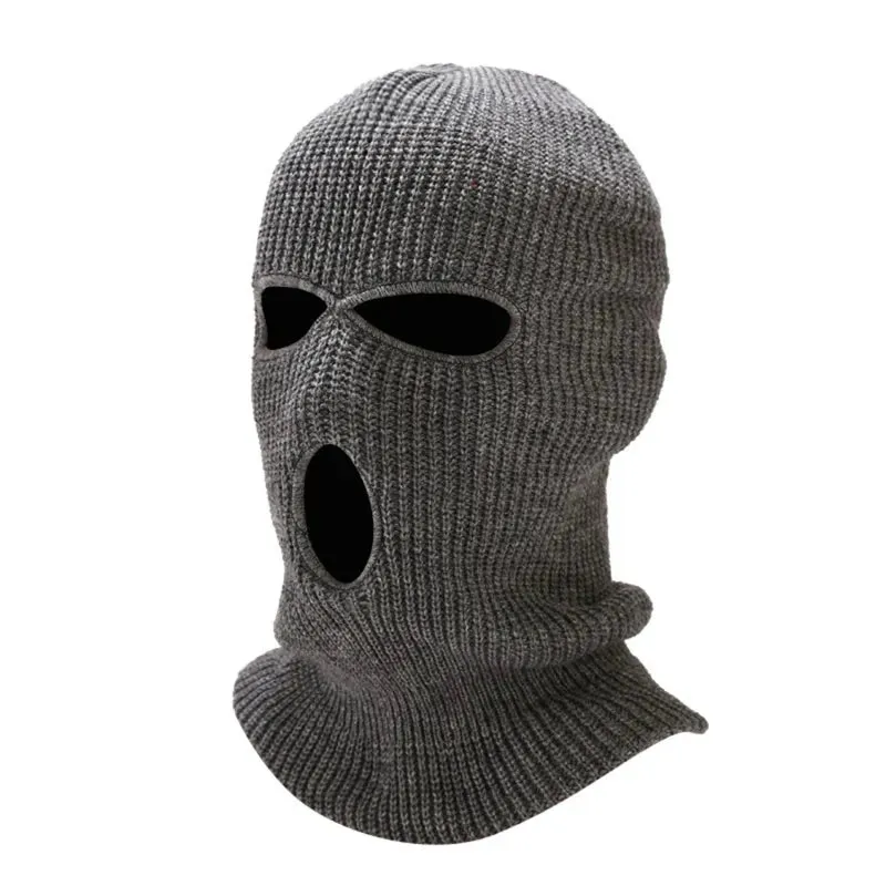 2023 New Fashion 3-Hole Knitted Full Face Cover Ski Mask Winter Balaclava Warm Knit Full Face Mask For Outdoor Sports