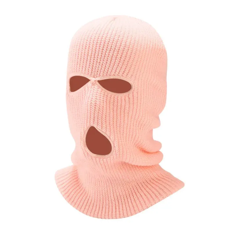 2023 New Fashion 3-Hole Knitted Full Face Cover Ski Mask Winter Balaclava Warm Knit Full Face Mask For Outdoor Sports