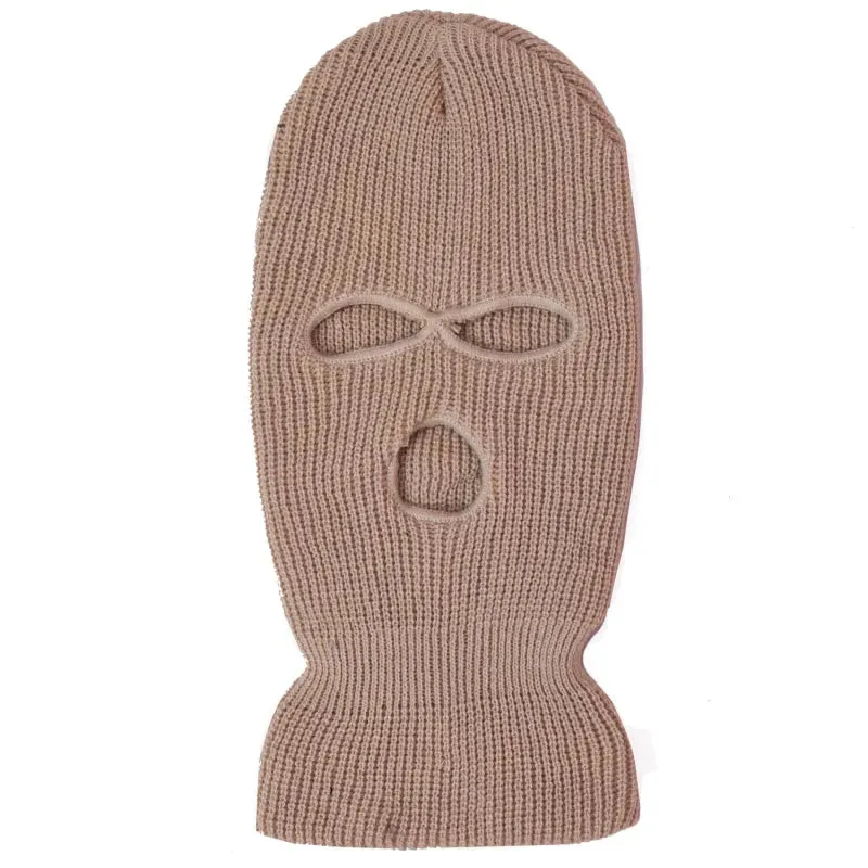 2023 New Fashion 3-Hole Knitted Full Face Cover Ski Mask Winter Balaclava Warm Knit Full Face Mask For Outdoor Sports