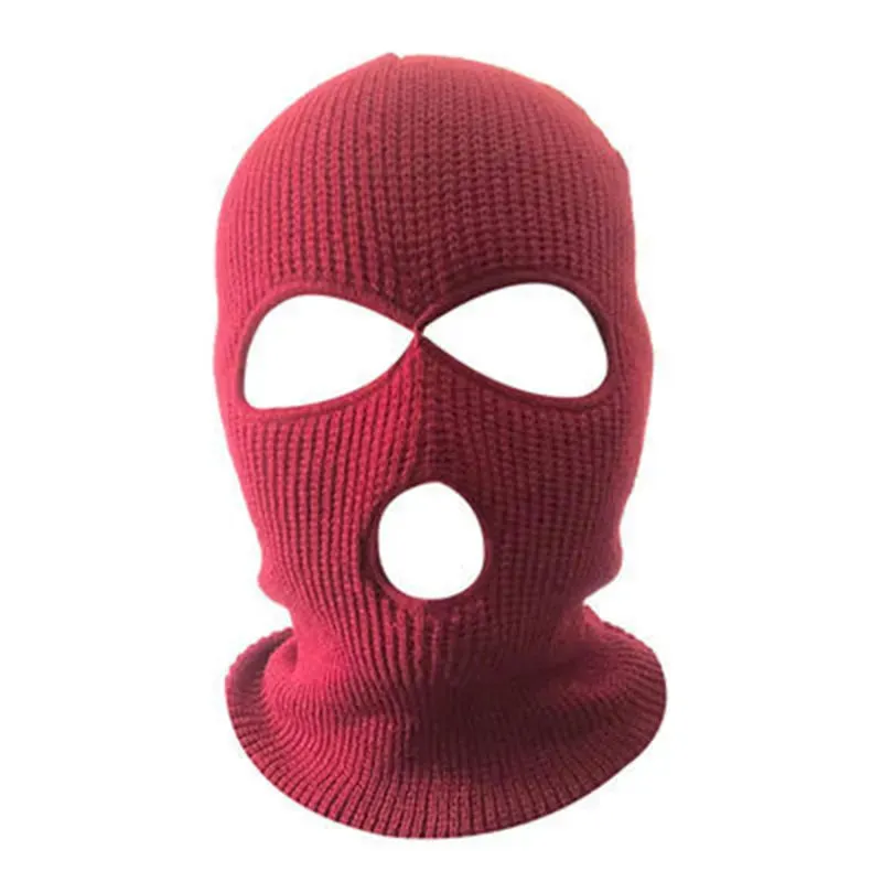 2023 New Fashion 3-Hole Knitted Full Face Cover Ski Mask Winter Balaclava Warm Knit Full Face Mask For Outdoor Sports