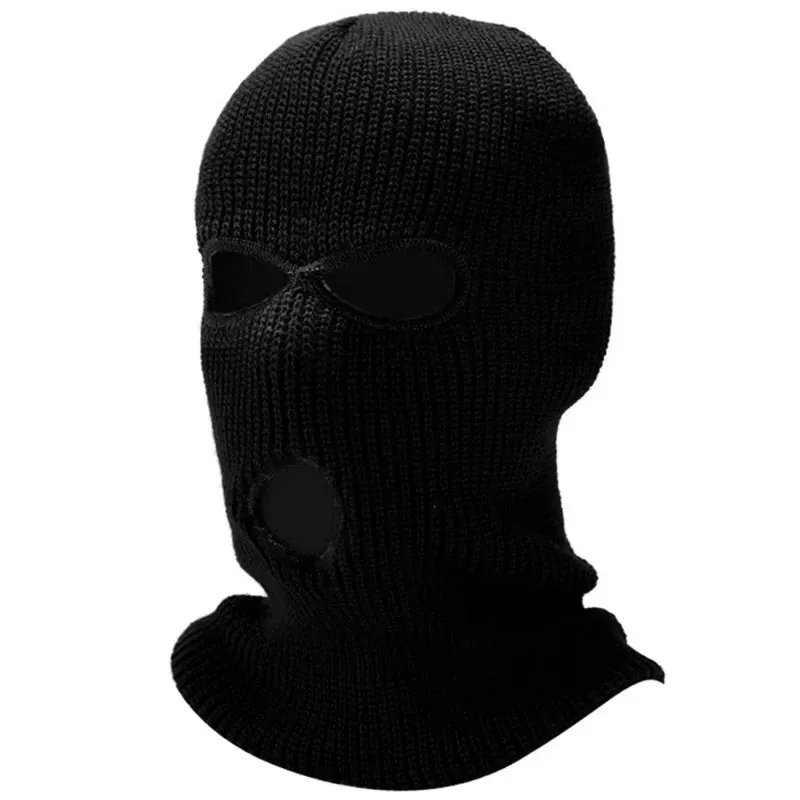 2023 New Fashion 3-Hole Knitted Full Face Cover Ski Mask Winter Balaclava Warm Knit Full Face Mask For Outdoor Sports