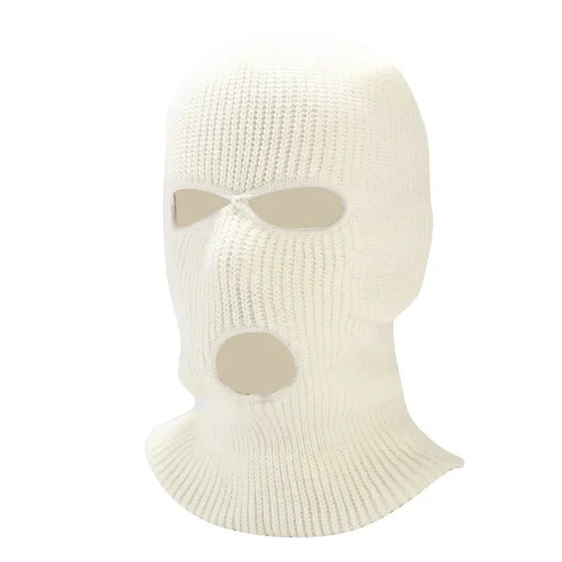 2023 New Fashion 3-Hole Knitted Full Face Cover Ski Mask Winter Balaclava Warm Knit Full Face Mask For Outdoor Sports