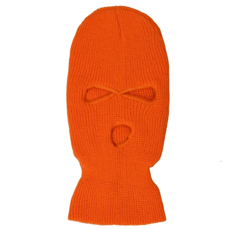 2023 New Fashion 3-Hole Knitted Full Face Cover Ski Mask Winter Balaclava Warm Knit Full Face Mask For Outdoor Sports