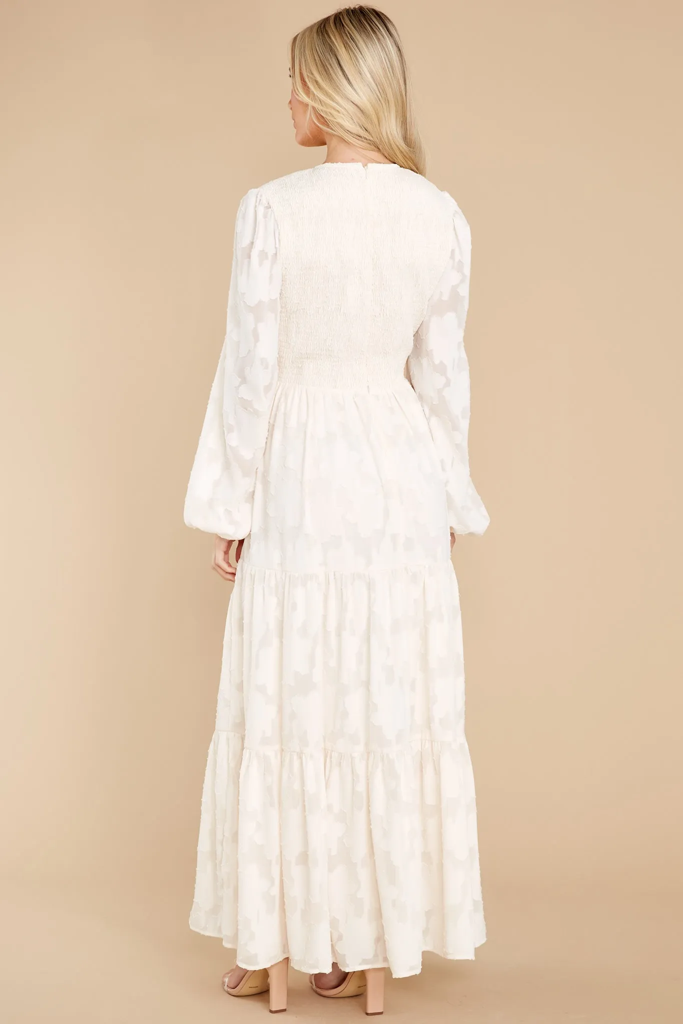 A Fine Romance Cream Lace Maxi Dress