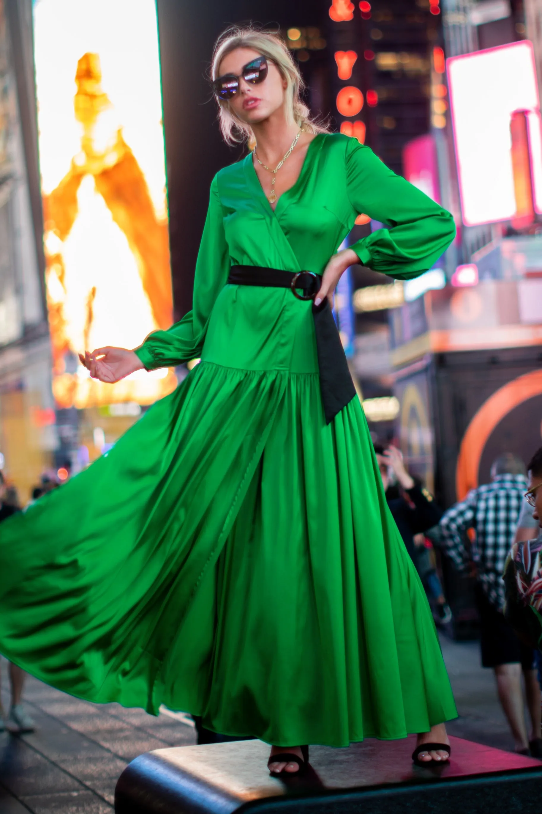 A Vogue Idea Emerald Green Maxi Dress