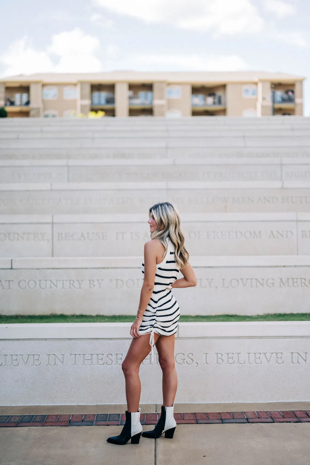 Abbie Dress - Black/White