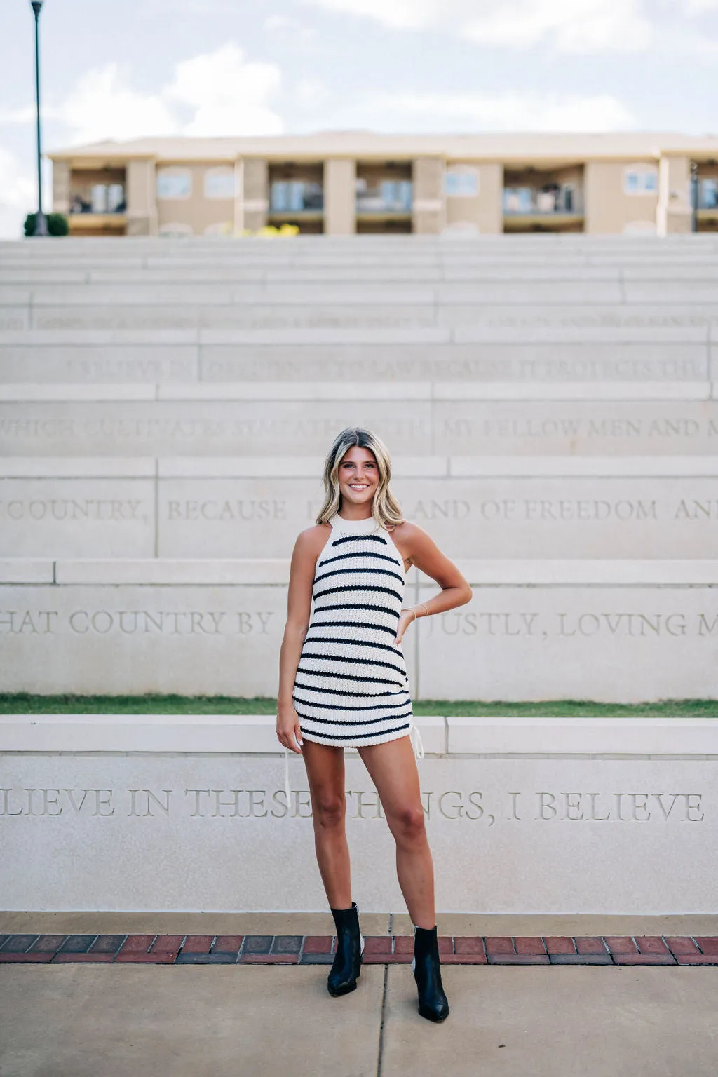 Abbie Dress - Black/White