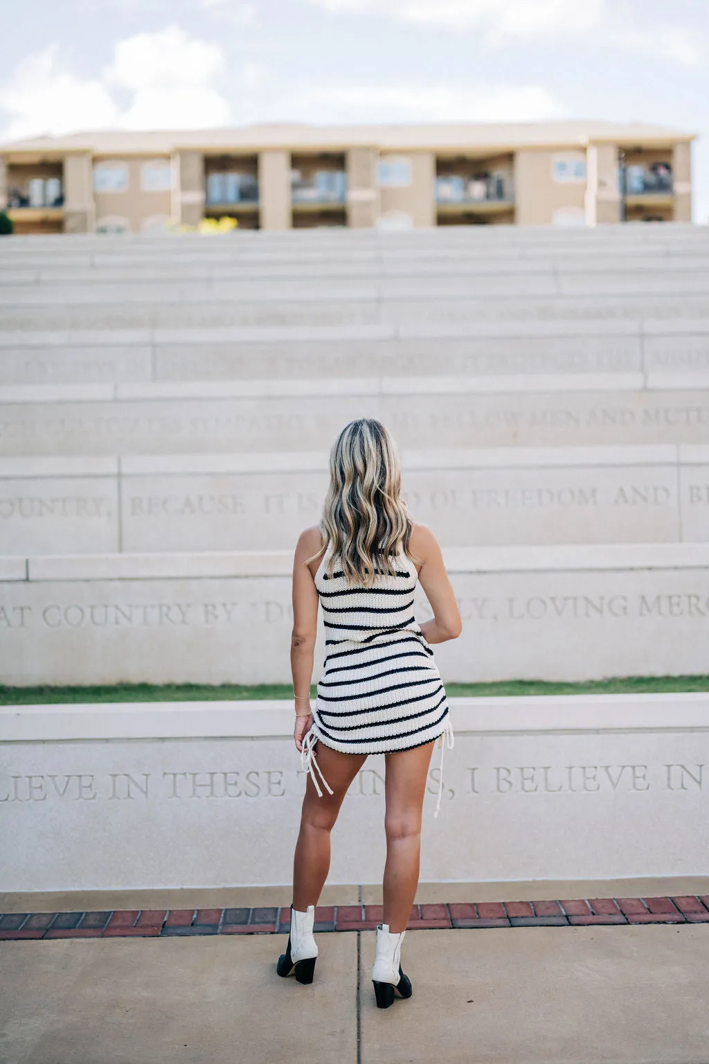 Abbie Dress - Black/White