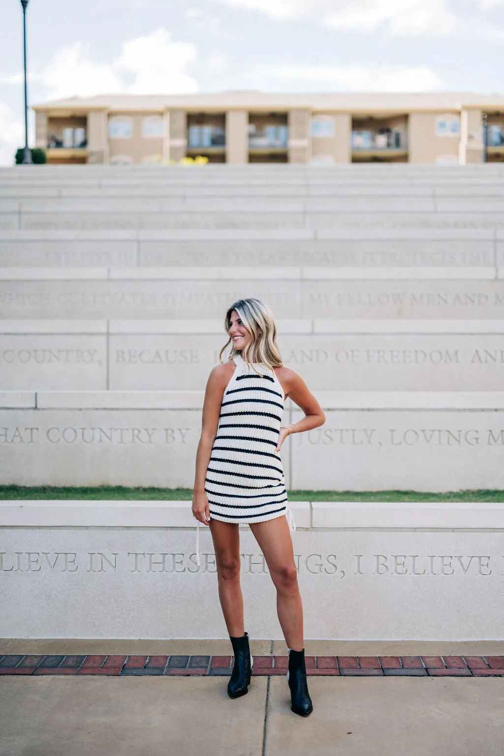 Abbie Dress - Black/White