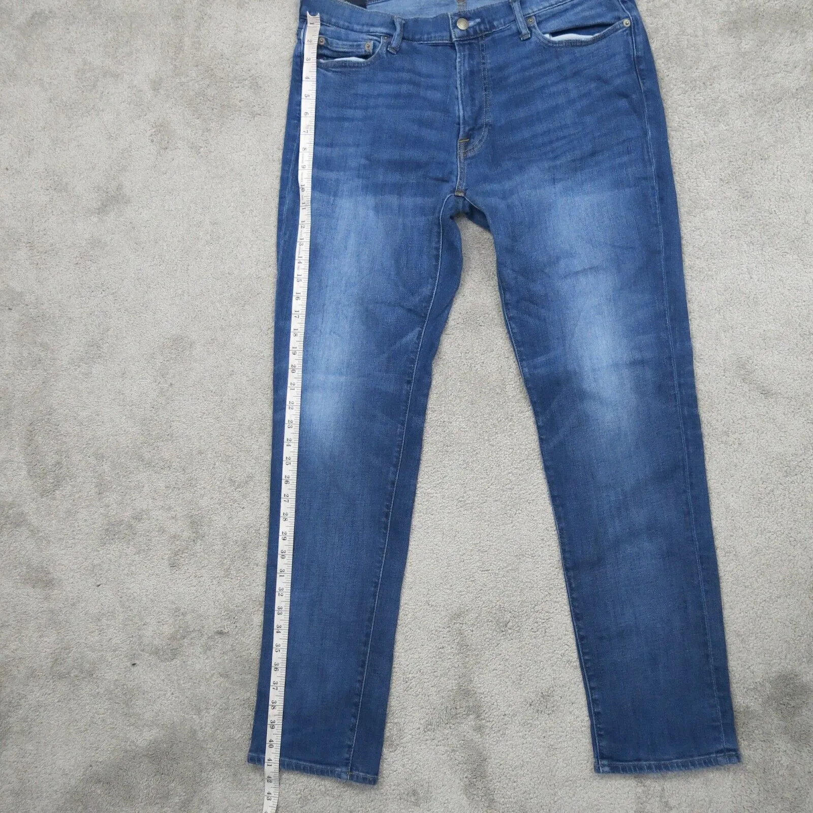 Abercrombie & Fitch Men Langdon Skinny Jeans Stretch Mid Rise Blue SZ W34XL32