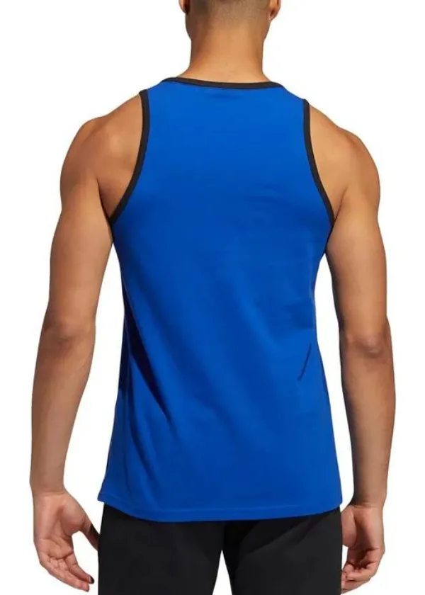 Adidas Men's Team Royal Blue Badge of Sport Logo Graphic Tank Top