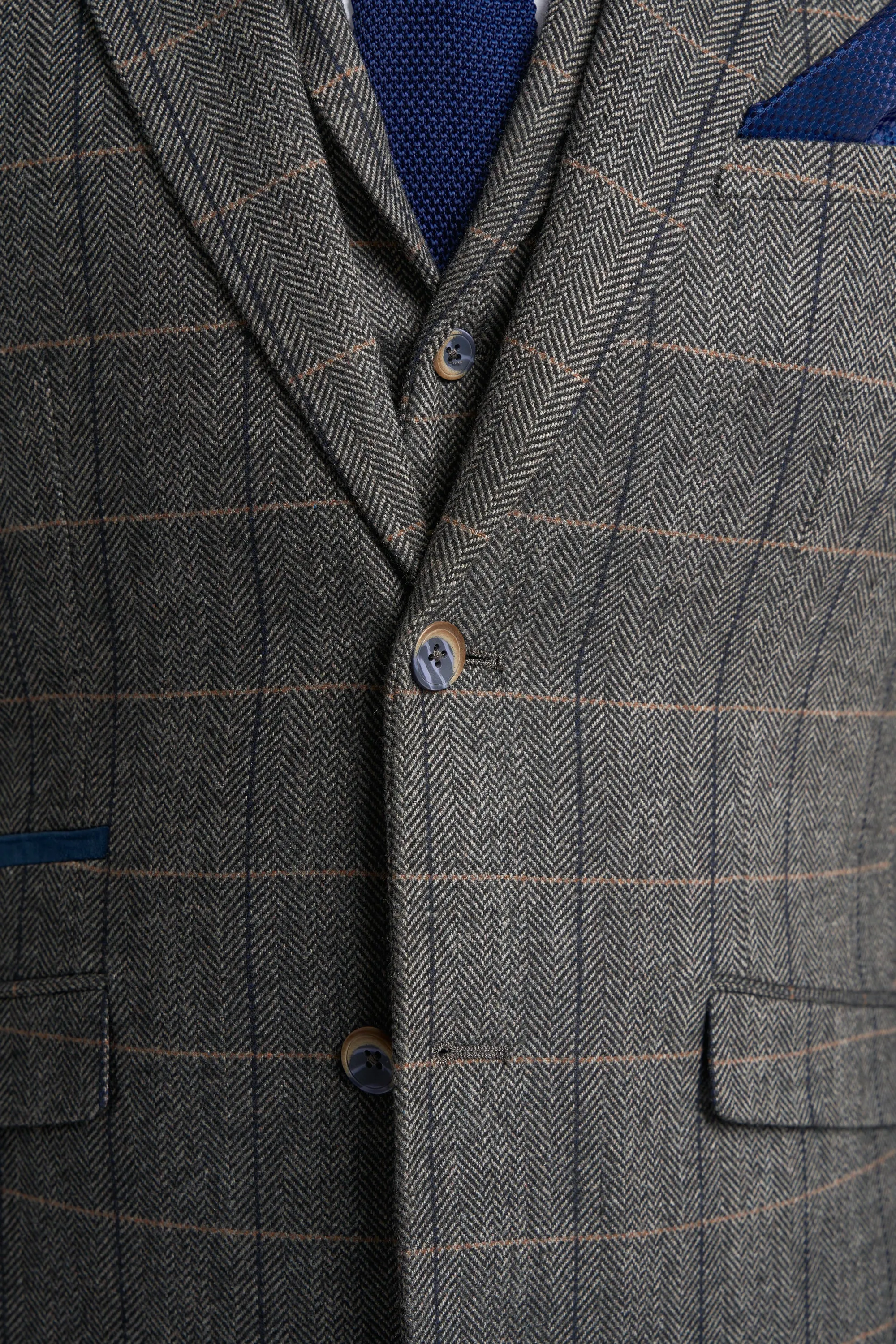 Albert Grey Long Tweed Three Piece Suit