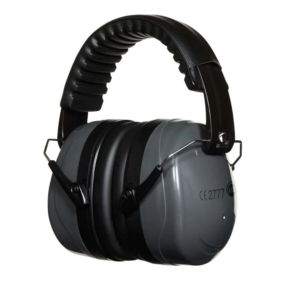 Allen Sound Defender Foldable Safety Earmuffs, Hearing Protection, Black/Gray