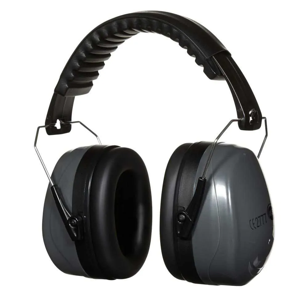 Allen Sound Defender Foldable Safety Earmuffs, Hearing Protection, Black/Gray