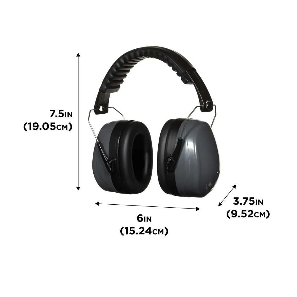 Allen Sound Defender Foldable Safety Earmuffs, Hearing Protection, Black/Gray