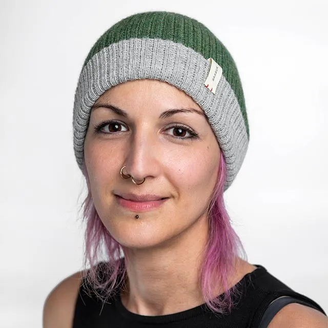 Alpaca Beanies - Reversible Green