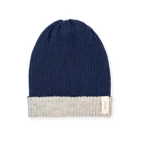 Alpaca Beanies - Reversible Marine Blue