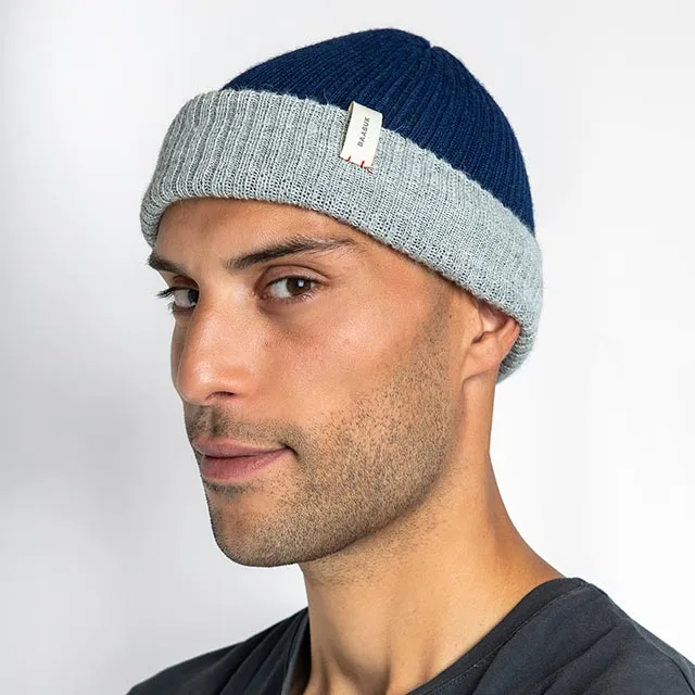 Alpaca Beanies - Reversible Marine Blue