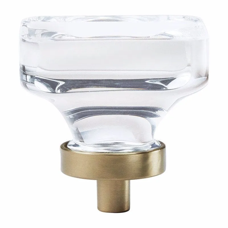 Amerock Glacio Square Cabinet Knob 1-5/16 in. Clear/Champagne 1 pk