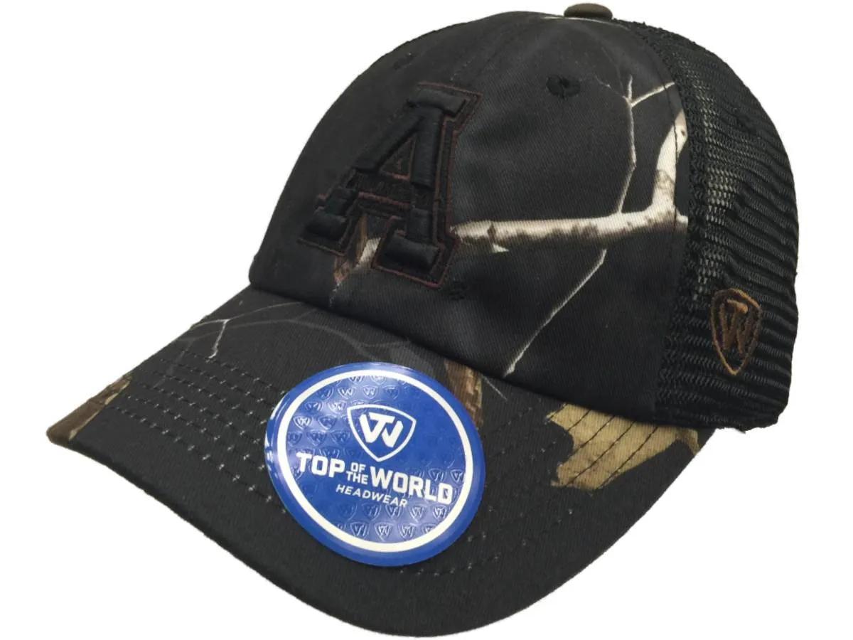 Appalachian State Mountaineers TOW Black Realtree Camo Harbor Mesh Adj Hat Cap