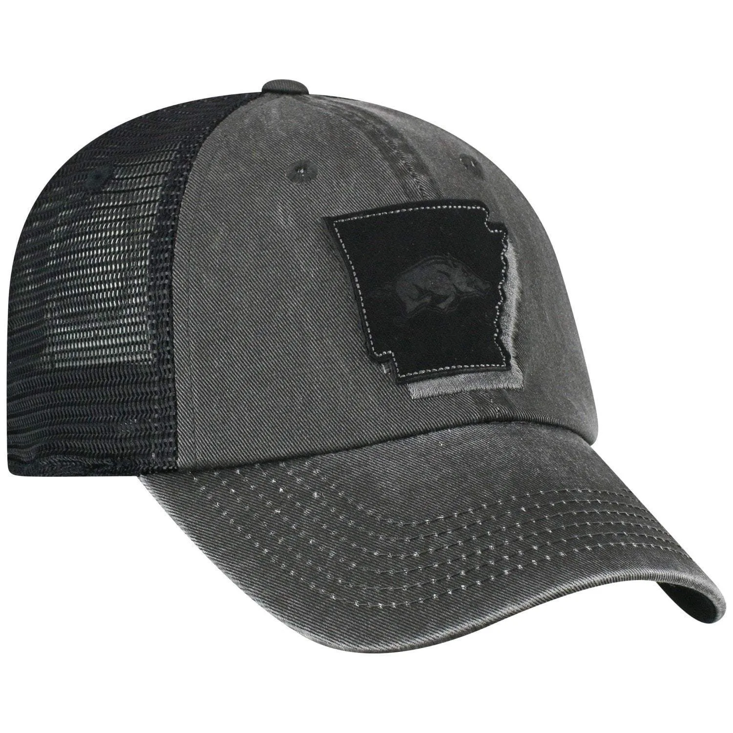 Arkansas Razorbacks TOW Black "Land" Mesh Adj. Relax Hat Cap