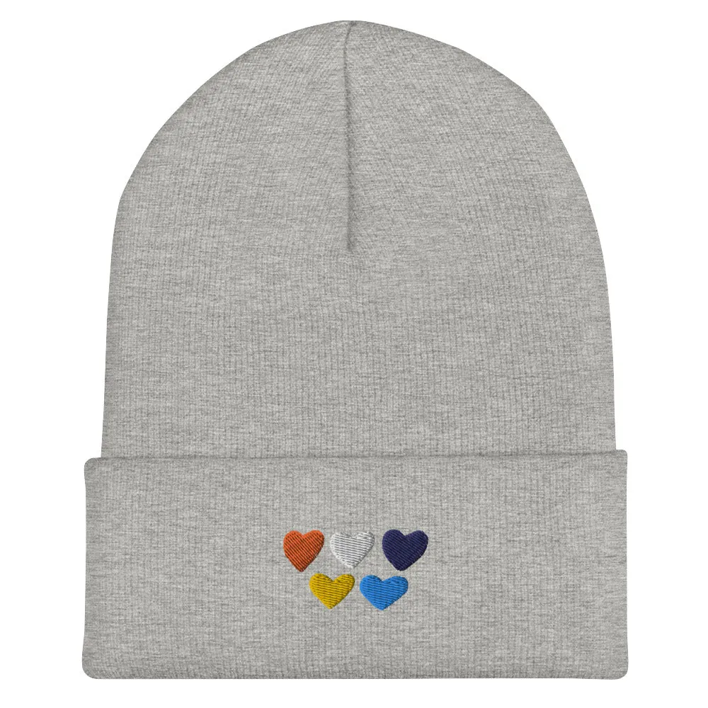 AroAce Pride Hearts Beanie