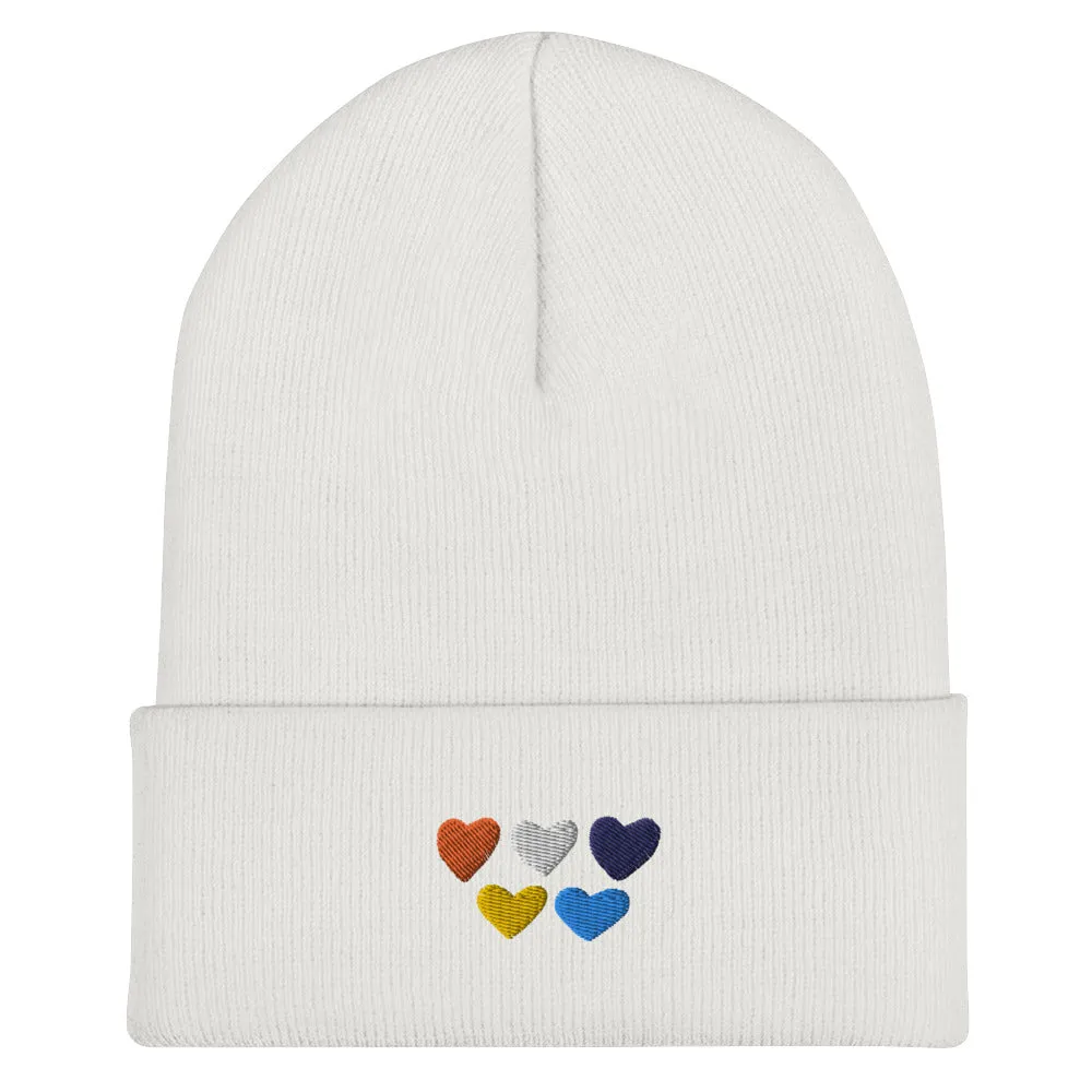 AroAce Pride Hearts Beanie