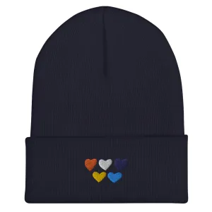 AroAce Pride Hearts Beanie