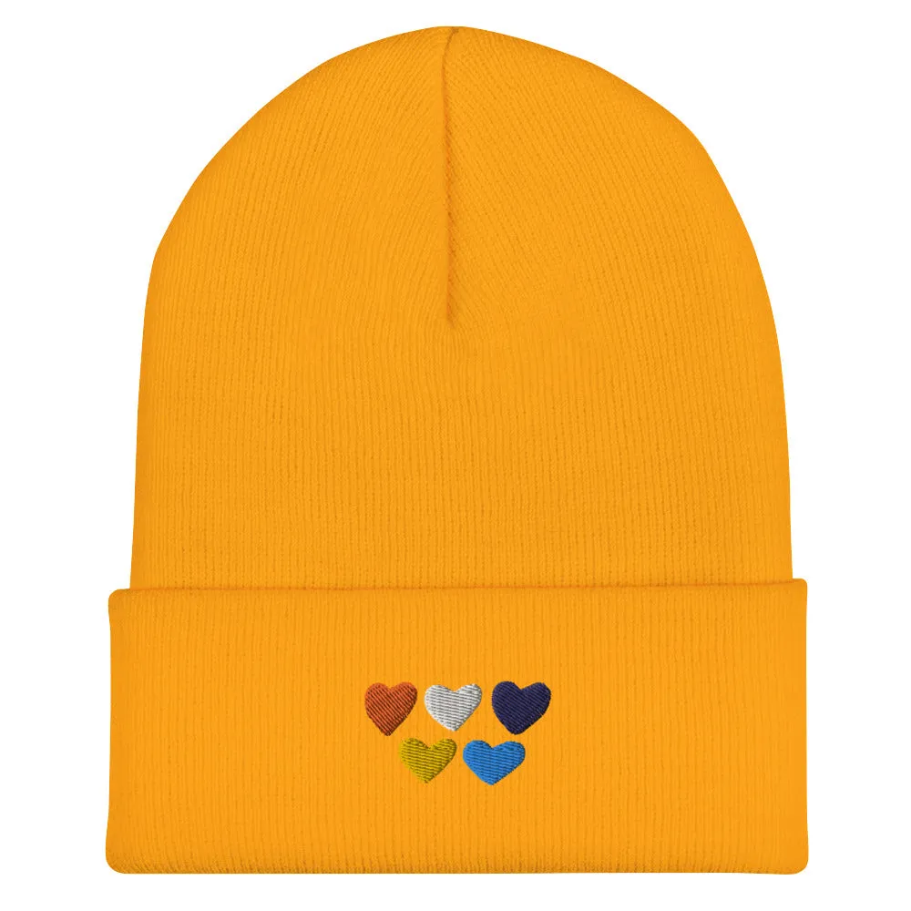 AroAce Pride Hearts Beanie