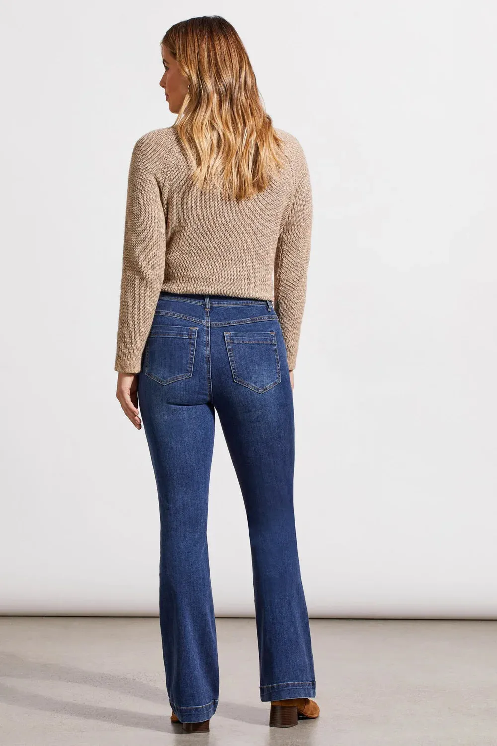 Audrey Pull-On Flare Jeans in Bluemoon