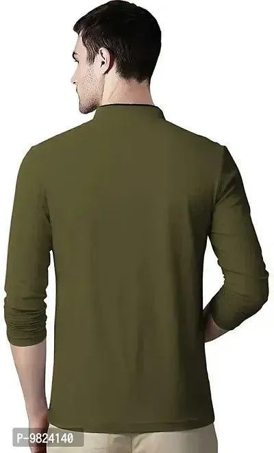 AUSK Men's Cotton Henley Neck Full Sleeve Solid Regular Fit T-Shirt