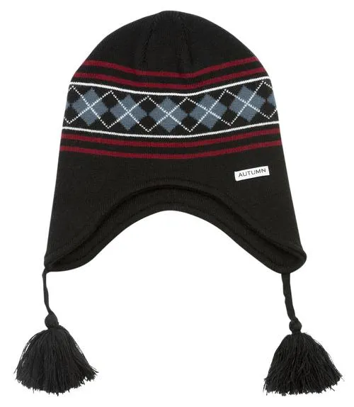 Autumn Argyle Ear Flap Beanie