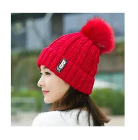 B Letter Outdoor Casual Warm Knitted Winter Beanie