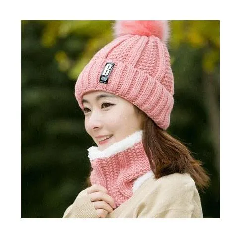 B Letter Outdoor Casual Warm Knitted Winter Beanie