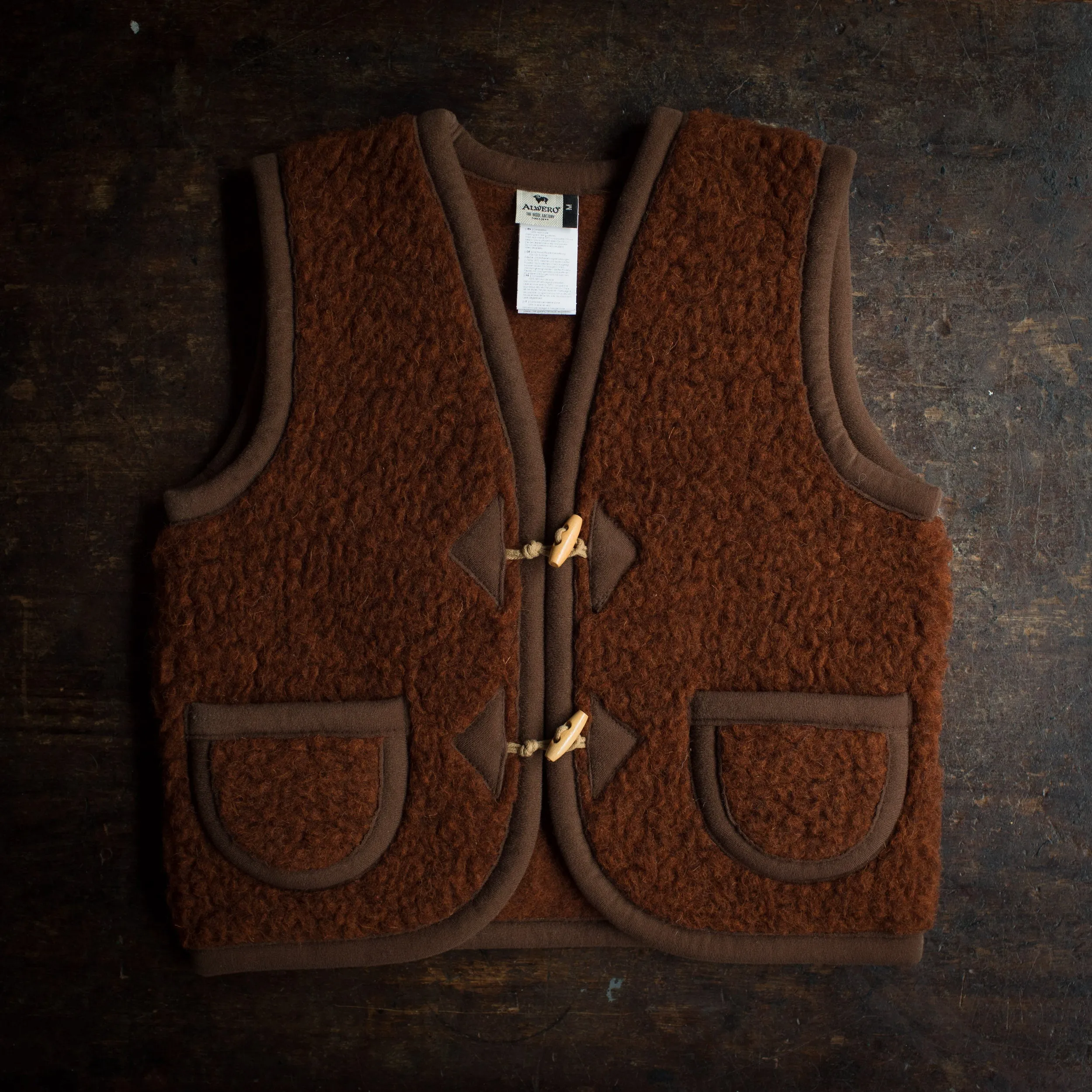 Baby & Kids Wool Teddy Fleece Vest - Cognac