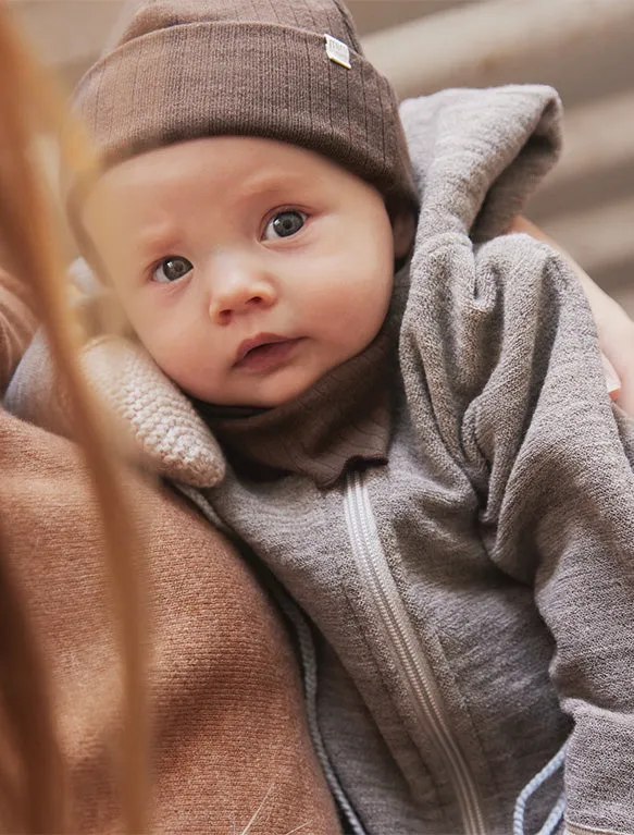 Baby Beanie in Dark Chocolate