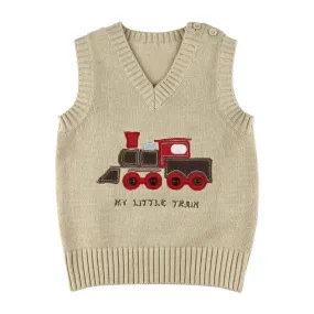 Baby Boy Cartoon Train Pattern Sleeveless Knitted Sweater Vest by MyKids-USA™