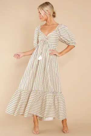 Backyard Fiesta Rainbow Stripe Maxi Dress