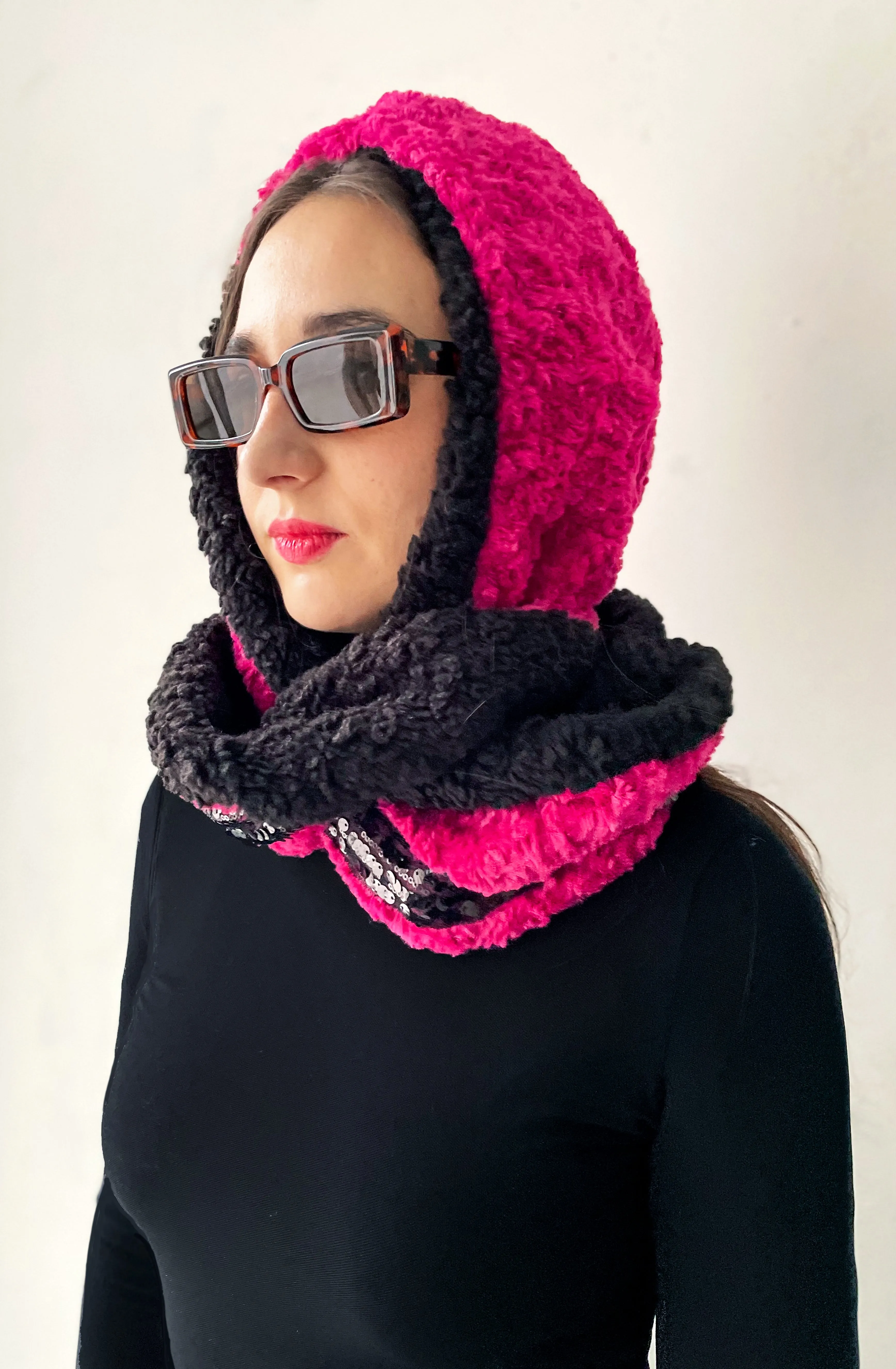 Balaclava Hoop Mütze | Black/Pink