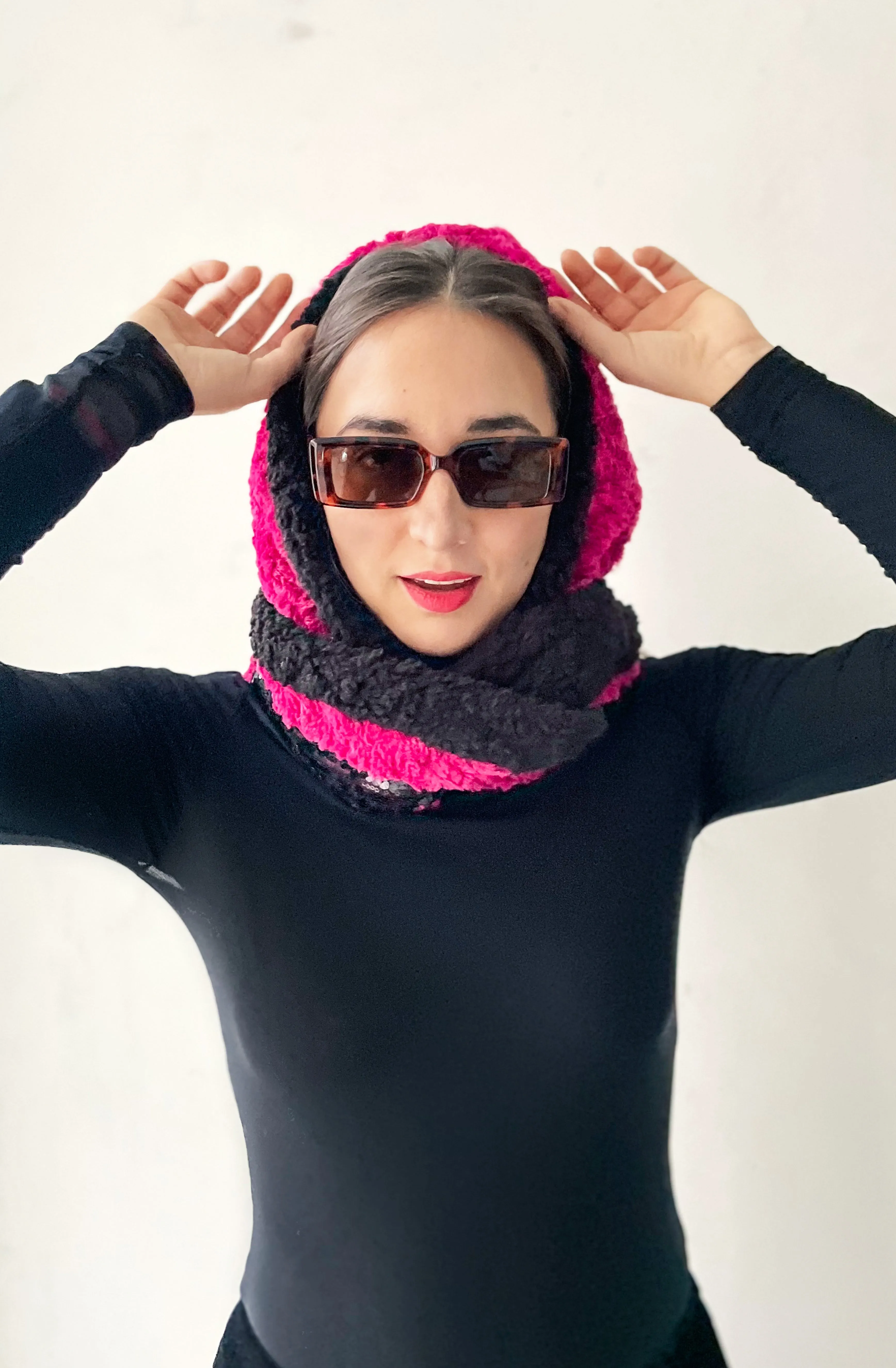 Balaclava Hoop Mütze | Black/Pink