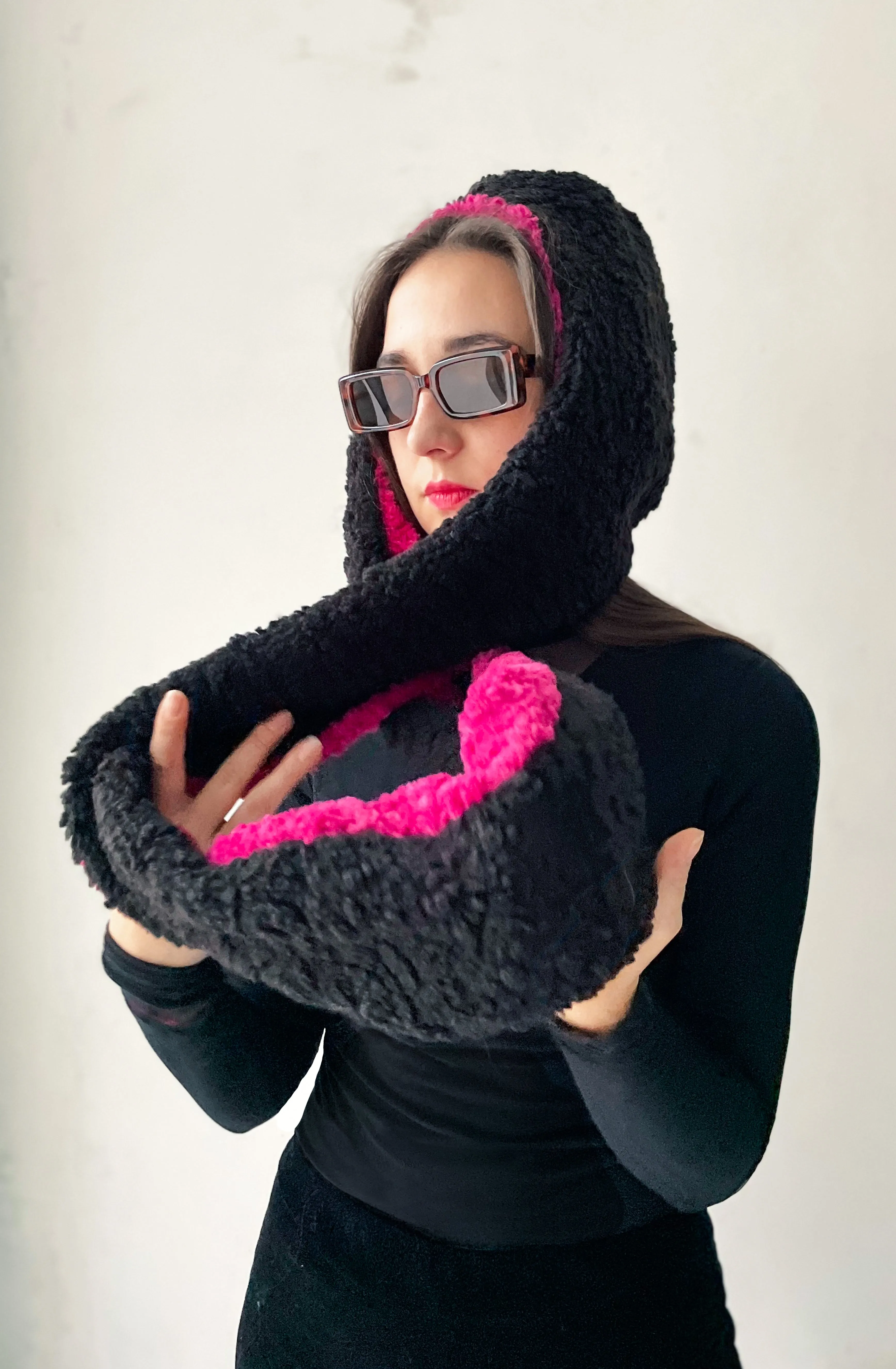 Balaclava Hoop Mütze | Black/Pink