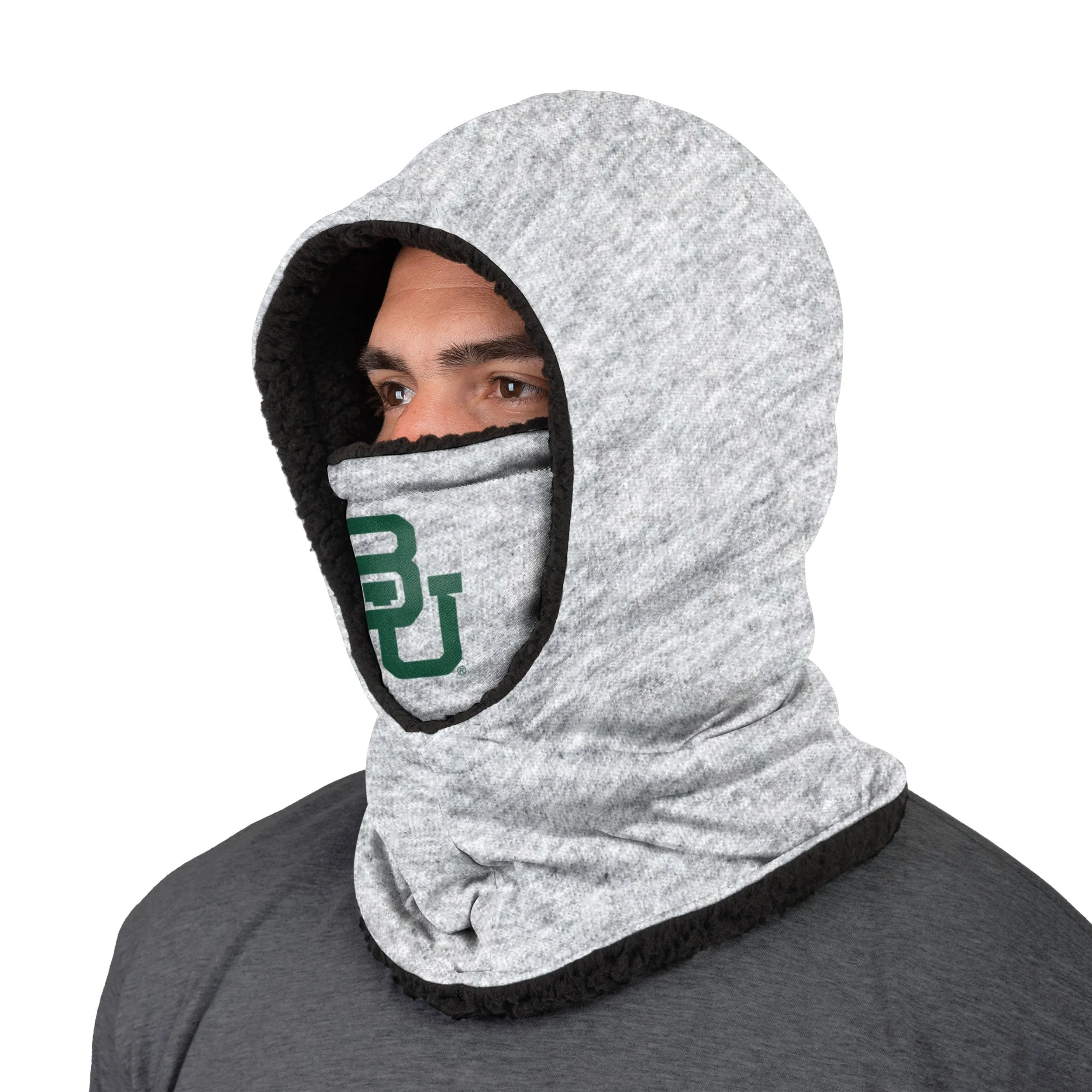 Baylor Bears NCAA Heather Grey Big Logo Hooded Gaiter