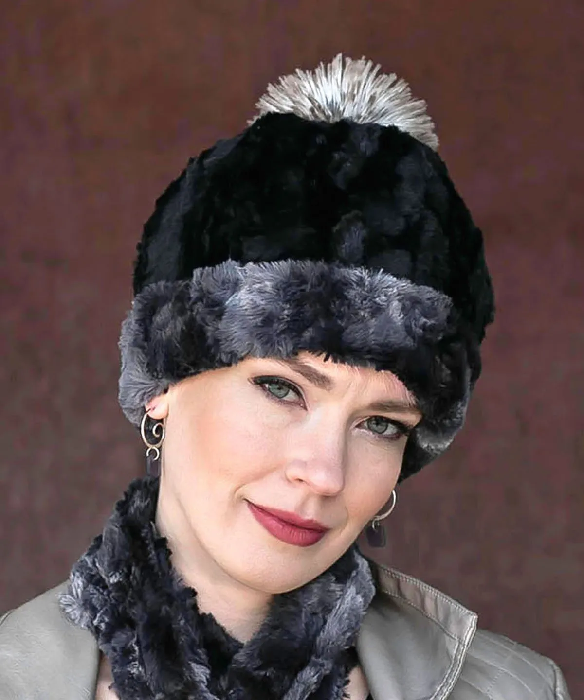 Beanie Hat, Reversible - Luxury Faux Fur in Highland (Thistle - Limited Availability)